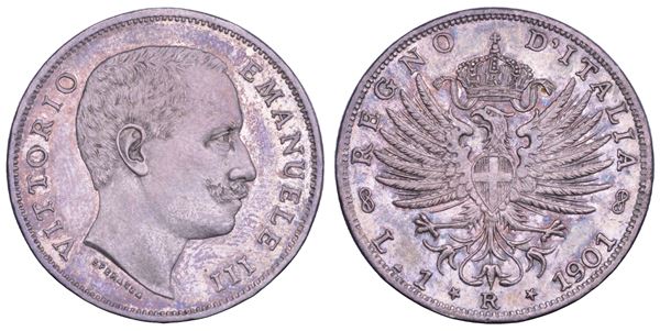 REGNO D'ITALIA. VITTORIO EMANUELE III DI SAVOIA, 1900-1946. Lira 1901. Aquila Sabauda.