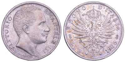Vittorio Emanuele III di Savoia, 2 Lire 1906 «Aquila Sabauda», Regno d’Italia