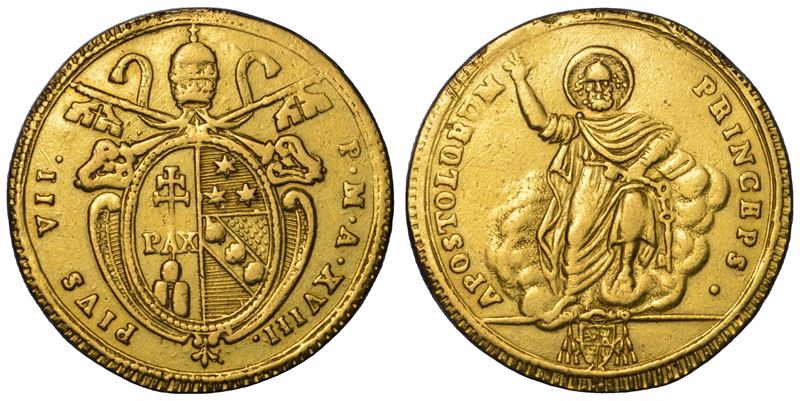 STATO PONTIFICIO. PIO VII,  Doppia romana A. XVIII.  - Asta Numismatica Light - Cambi Casa d'Aste
