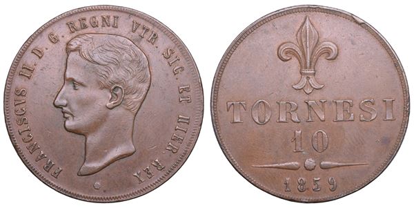NAPOLI. FRANCESCO II DI BORBONE, 1859-1860. 10 Tornesi 1859.