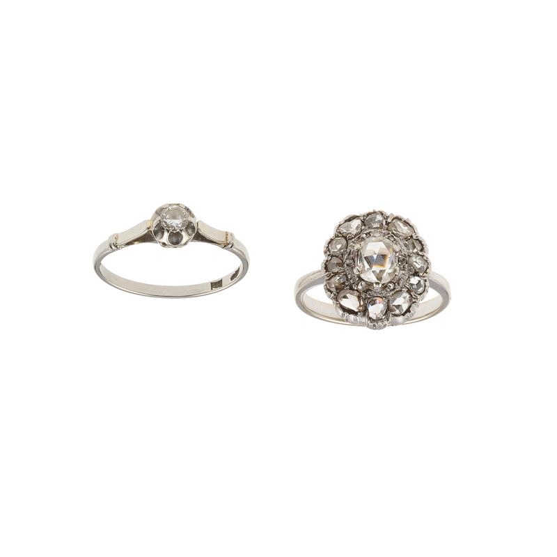 Two diamond and gold rings  - Auction Jewels - Cambi Casa d'Aste