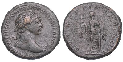 Traiano (98–117 d.C.), Asse di Roma, bronzo