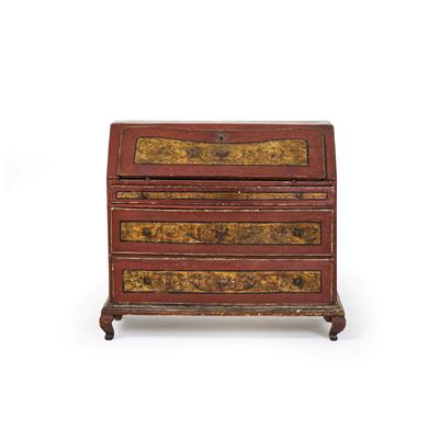 Ribalta in legno laccato, XVIII secolo