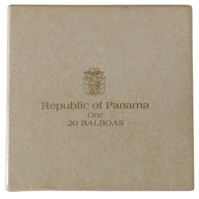 Panama, 1974, Moneta da 20 Balboa — Fondo specchio Proof in argento 925‰