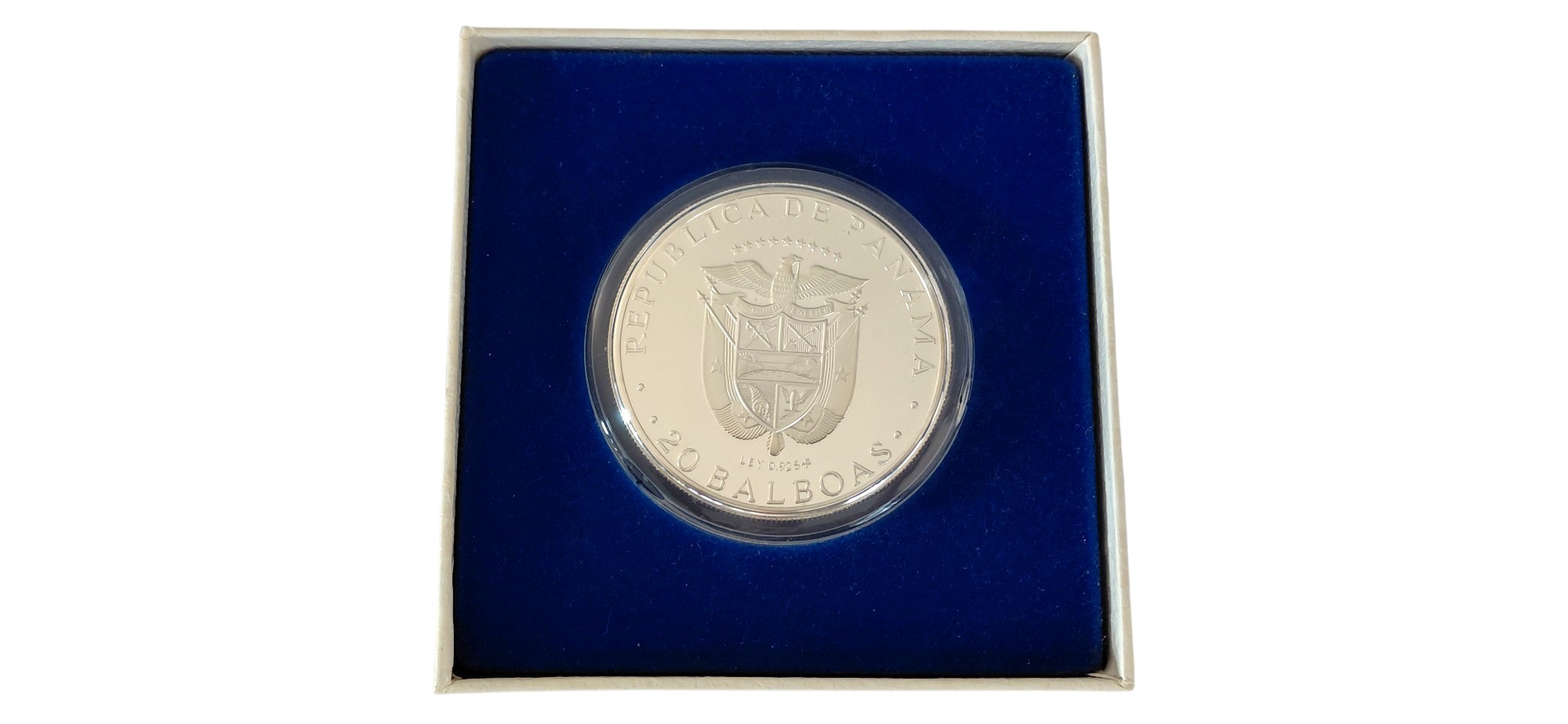 Panama, 1974, Moneta da 20 Balboa — Fondo specchio Proof in argento 925‰