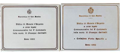 San Marino, 1982. Dittici commemorativi per il I centenario della morte di Giuseppe Garibaldi: 2×...
