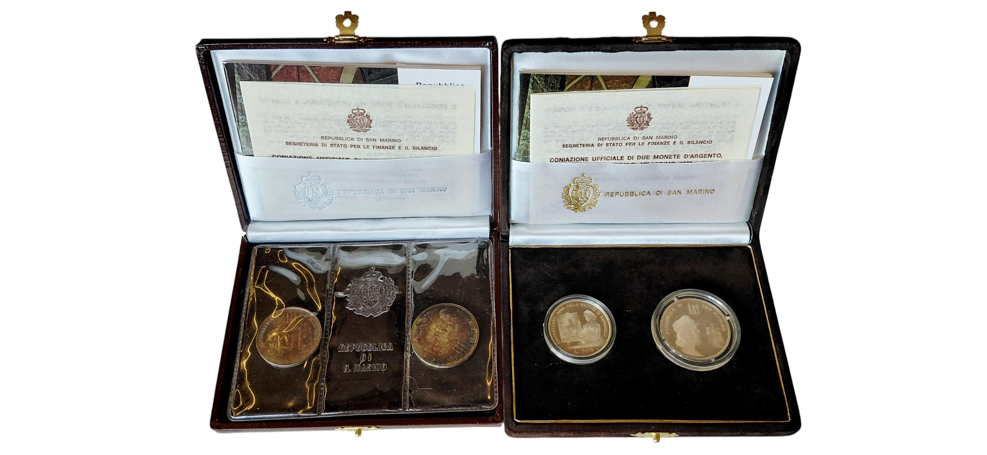 San Marino, 1983, dittici celebrativi “V centenario della nascita di Raffaele Sanzio”, quattro mo...