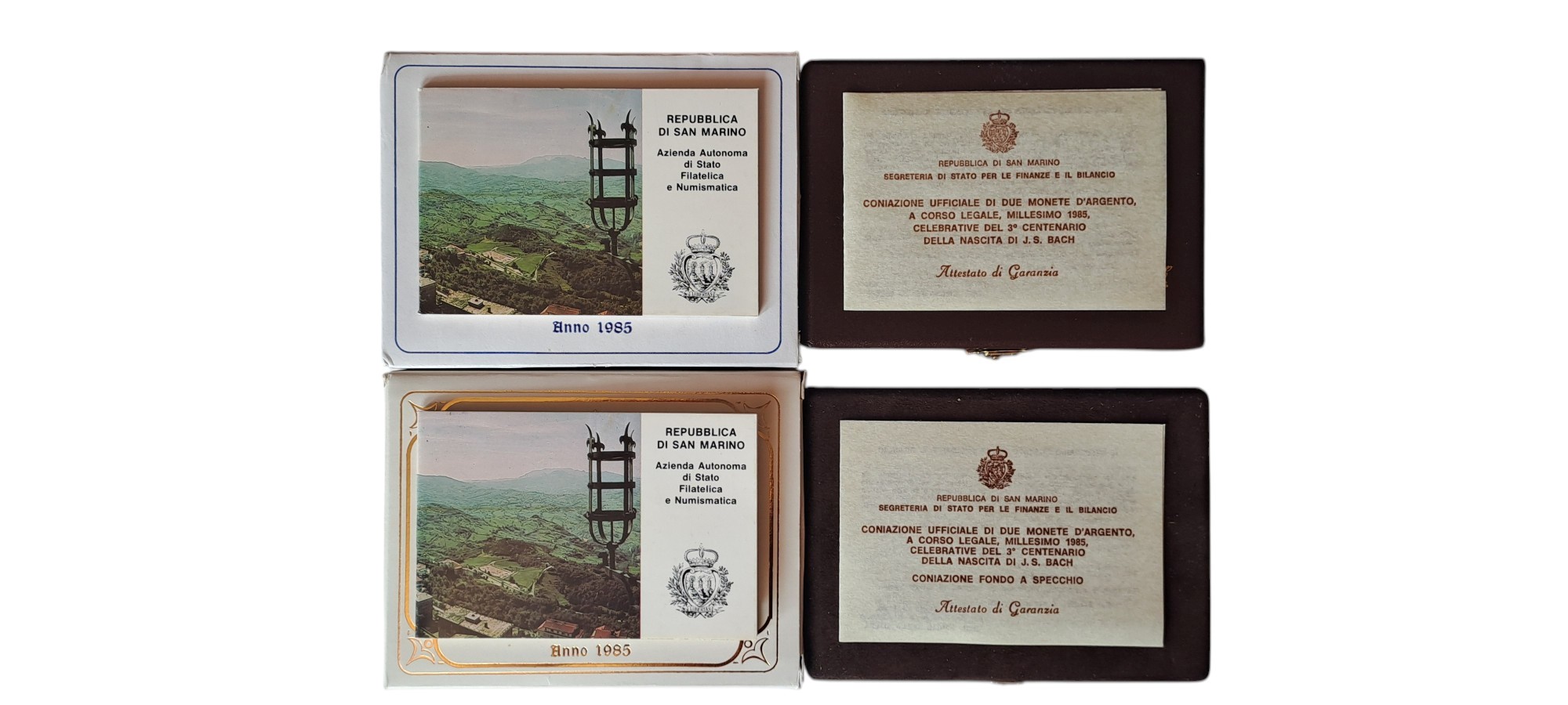San Marino, 1985, Dittici celebrativi del III centenario della nascita di Johann Sebastian Bach, ...