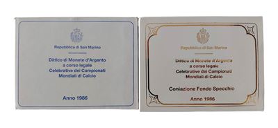 Repubblica di San Marino, 1986, Dittici celebrativi dei Campionati Mondiali di Calcio, quattro mo...