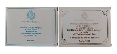 San Marino, dittici celebrativi 1988-1989 (XV Olimpiadi invernali di Calgary; XIV Olimpiade di Se...
