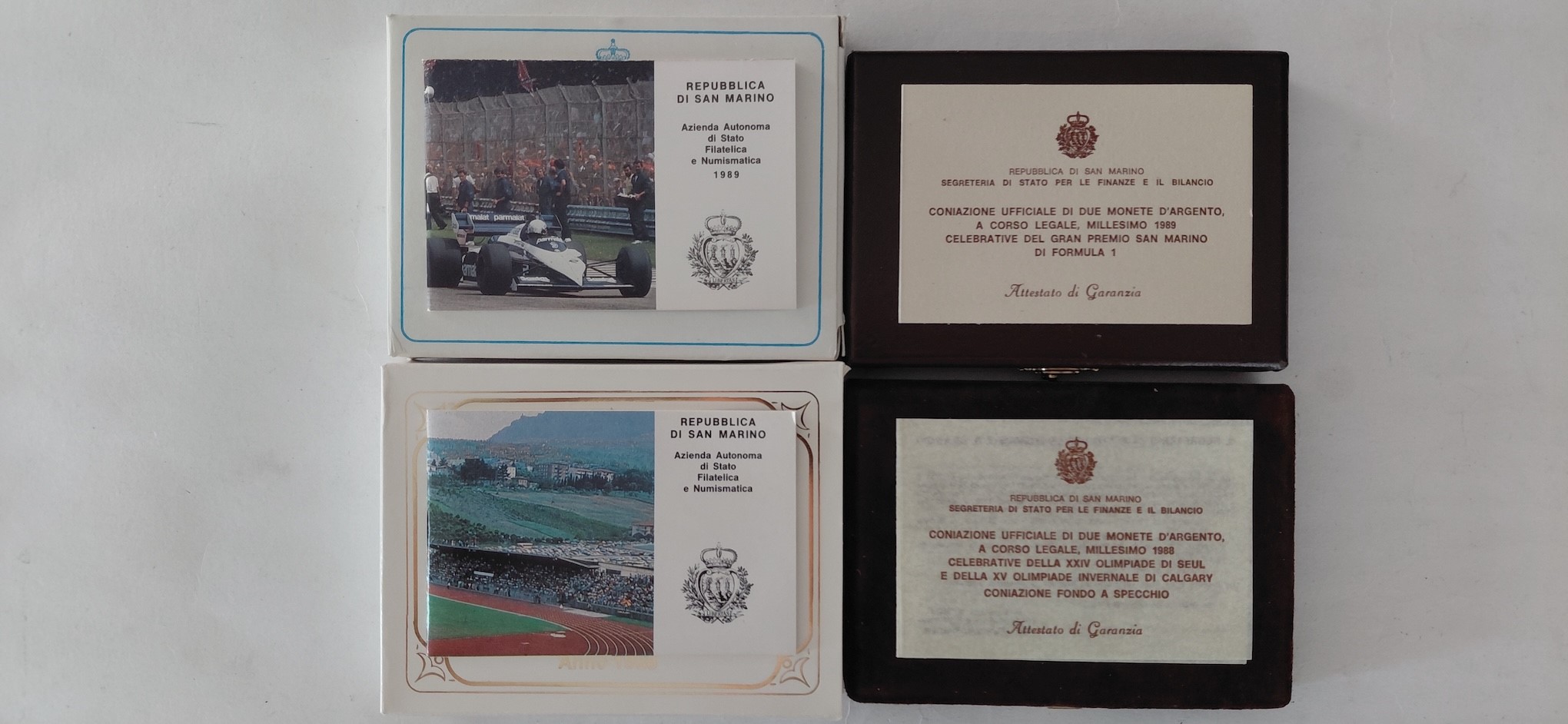 San Marino, dittici celebrativi 1988-1989 (XV Olimpiadi invernali di Calgary; XIV Olimpiade di Se...