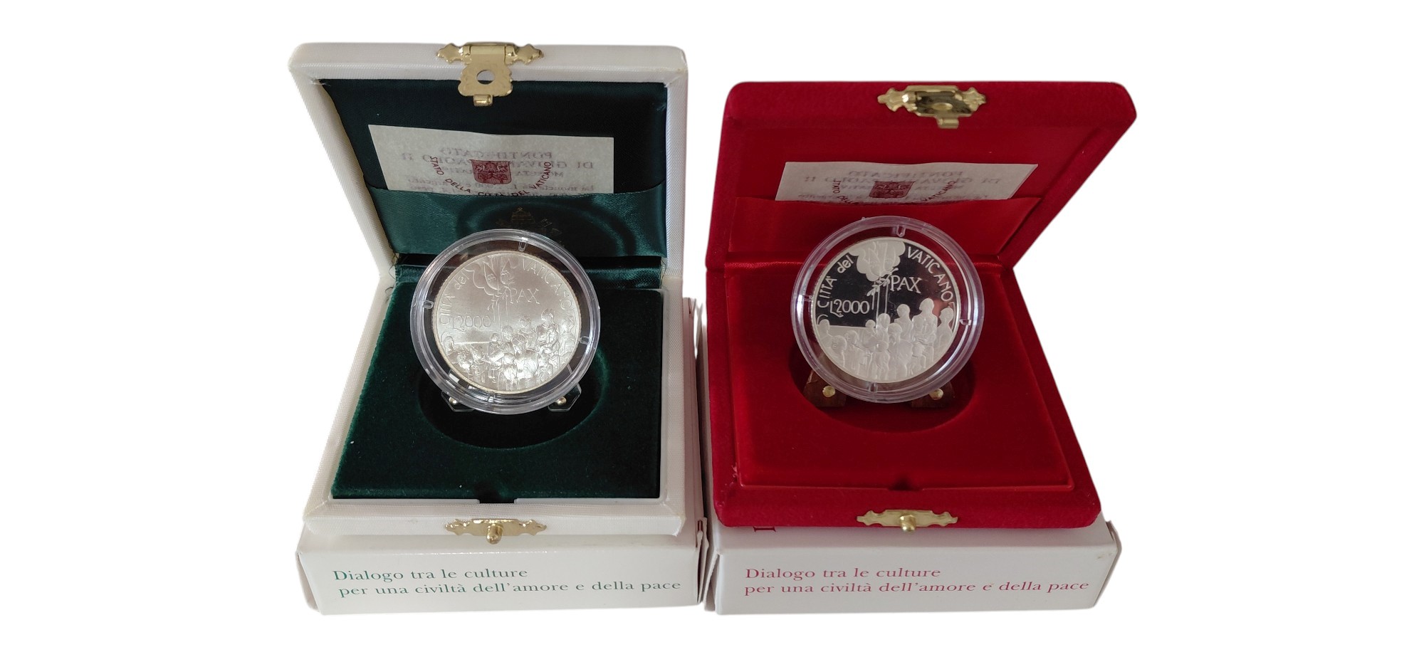 Cambi, Vaticano, 2001 — cofanetti commemorativi “Dialogo tra culture per una civiltà dell’amore e...
