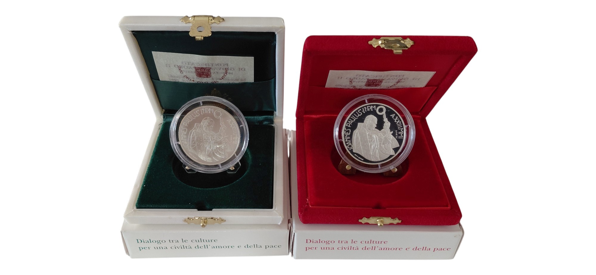Cambi, Vaticano, 2001 — cofanetti commemorativi “Dialogo tra culture per una civiltà dell’amore e...