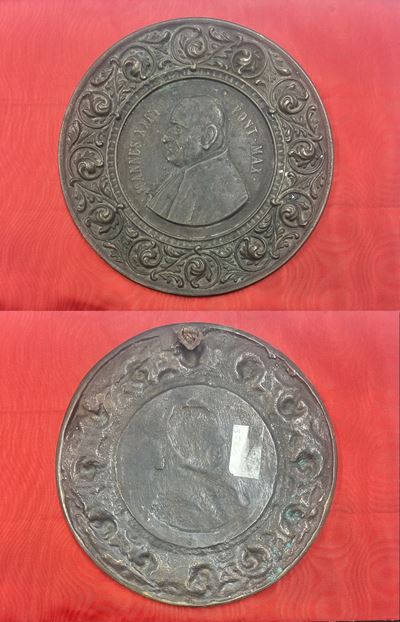 Vaticano, Giovanni XXIII (1958–1963) — Grande placca uniface in bronzo, diametro 170 mm