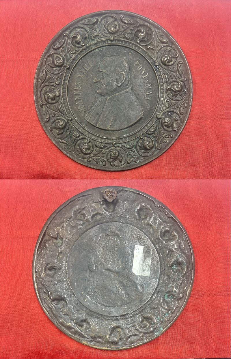 VATICANO. GIOVANNI XXIII, 1958-1963. Grande placca uniface in bronzo.  - Asta Numismatica Light - Cambi Casa d'Aste
