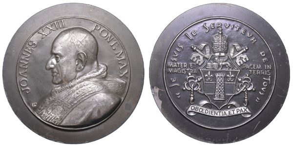 VATICANO. GIOVANNI XXIII, 1958-1963. Medaglia in bronzo argentato 1963. Per l’Enciclica.