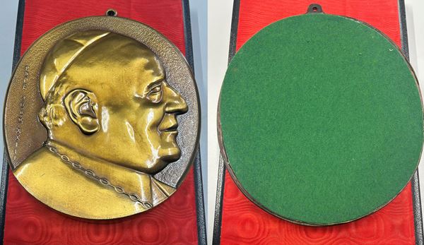 VATICANO. GIOVANNI XXIII, 1958-1963. Grande lamina uniface in bronzo.
