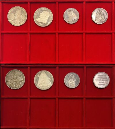 Vaticano, Giovanni XXIII, lotti di quattro medaglie (1960-1973), argento