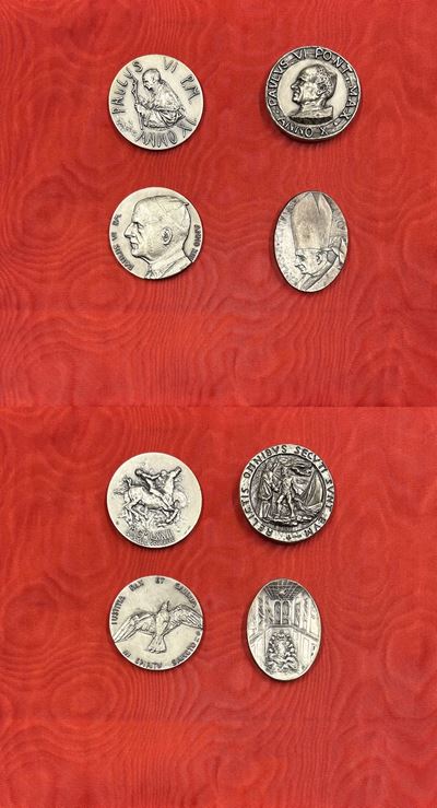 Vaticano, Paolo VI, Lotto di quattro medaglie in argento (800) in qualità FDC