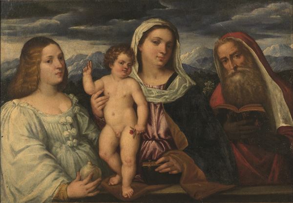 Giovanni Busi detto il Cariani - Madonna con Bambino, Maria Maddalena e San Gerolamo