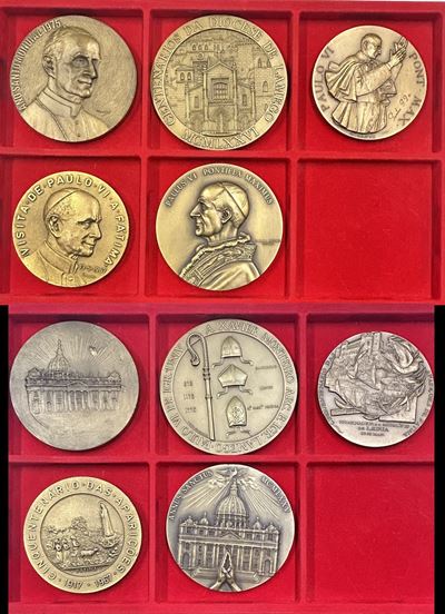 Vaticano, Paolo VI, Lotto di cinque medaglie commemorative