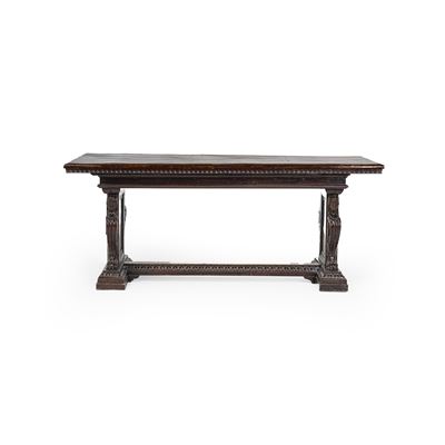 Tavolo in legno intagliato in stile rinascimentale, XX secolo