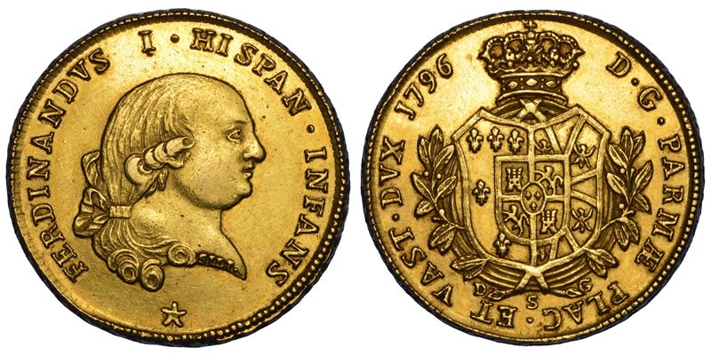 PARMA. FERDINANDO I DI BORBONE, 1765-1802. Da 4 Doppie 1796.  - Auction Numismatics - Cambi Casa d'Aste
