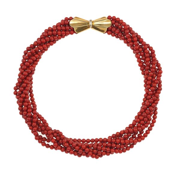 Torsade in corallo bamboo