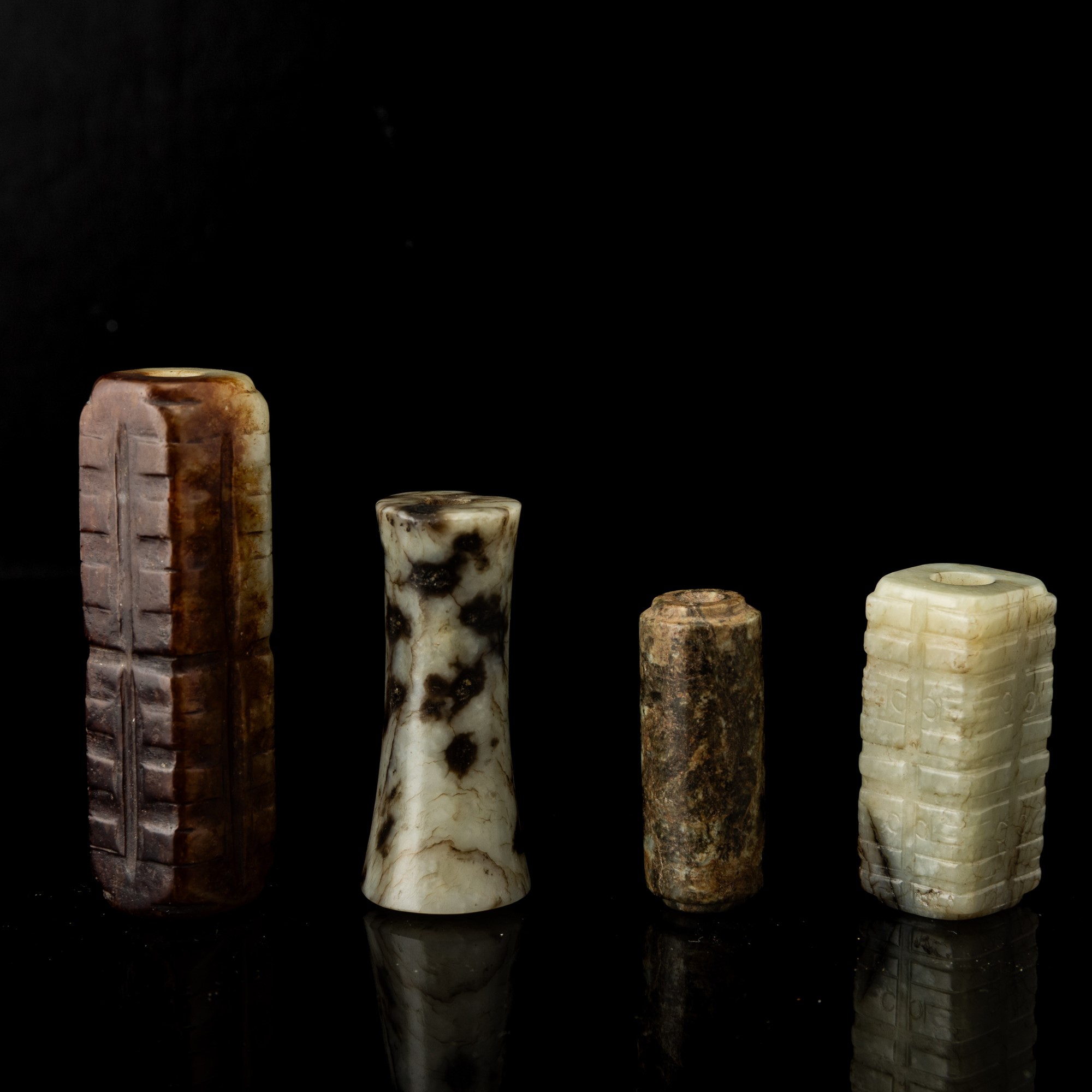 Cina, Quartetto di bocchini in giada, Dinastia Qing (XIX secolo)
