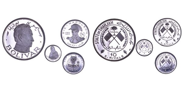 EMIRATI ARABI UNITI - SHARJAH. KALID BIN MUHAMMAD AL-QASIMI, 1965-1972. Lotto di quattro monete.