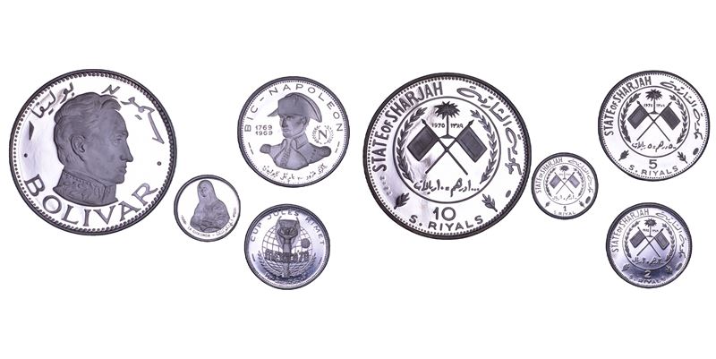 EMIRATI ARABI UNITI - SHARJAH. KALID BIN MUHAMMAD AL-QASIMI, 1965-1972. Lotto di quattro monete.  - Auction Light Numismatics - Cambi Casa d'Aste