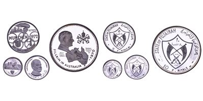Emirati Arabi Uniti (Fujaïrah), Muhammad bin Hamad Al-Sharqi, Lotto di quattro monete in argento ...