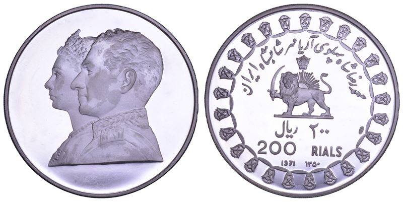 IRAN. MUHAMMAD REZA PAHLAVI SHAH, 1941-1978. 200 Rials 1971. 2500 anni della Monarchia Iraniana.  - Auction Light Numismatics - Cambi Casa d'Aste