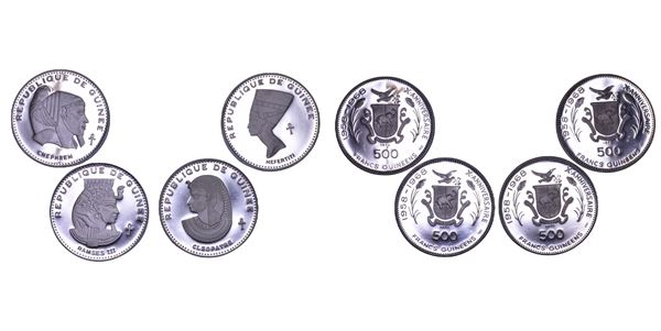 GUINEA. Lotto di quattro monete.