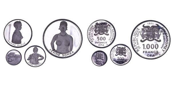 DAHOMEY. Lotto di quattro monete. Per il X anniversario dell’indipendenza.