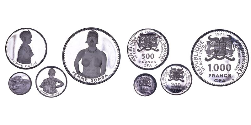 DAHOMEY. Lotto di quattro monete. Per il X anniversario dell’indipendenza.  - Auction Light Numismatics - Cambi Casa d'Aste