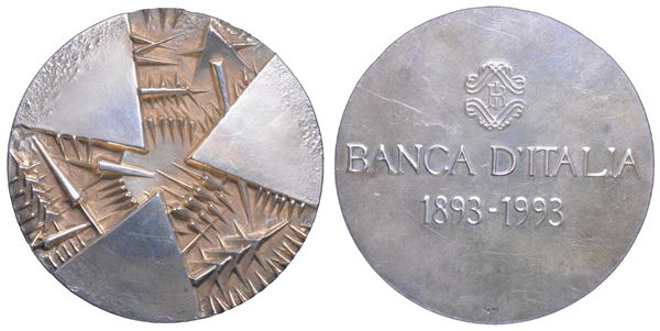 VARIE. ARNALDO POMODORO - BANCA D’ITALIA. Medaglia scultura in argento.