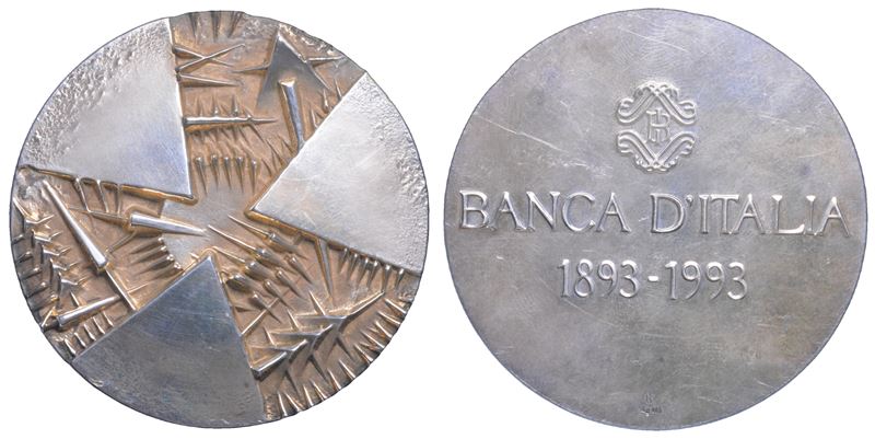 VARIE. ARNALDO POMODORO - BANCA D’ITALIA. Medaglia scultura in argento.  - Auction Light Numismatics - Cambi Casa d'Aste