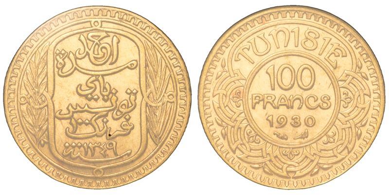 TUNISIA. PROTETTORATO FRANCESE. 100 Francs 1930.  - Asta Numismatica Light - Cambi Casa d'Aste