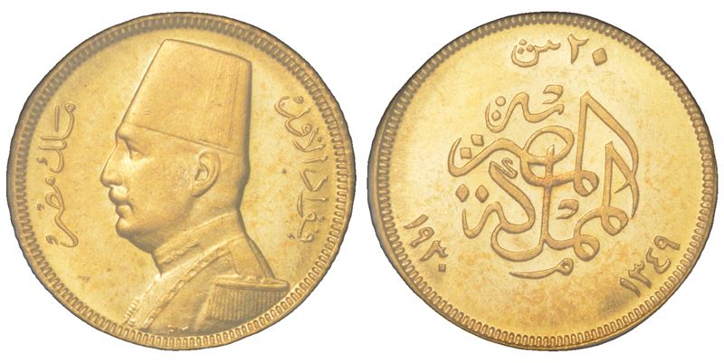 EGITTO. FOUAD I, 1922-1936. 20 Piastres 1930.  - Asta Numismatica Light - Cambi Casa d'Aste