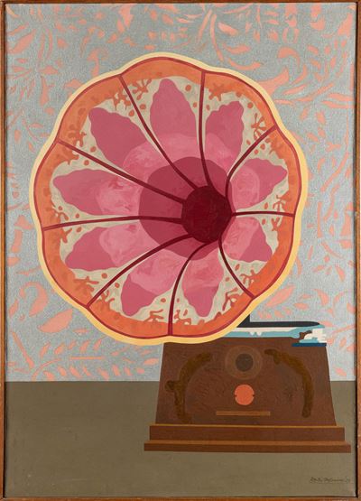 Fonografo, olio su tela, 1970