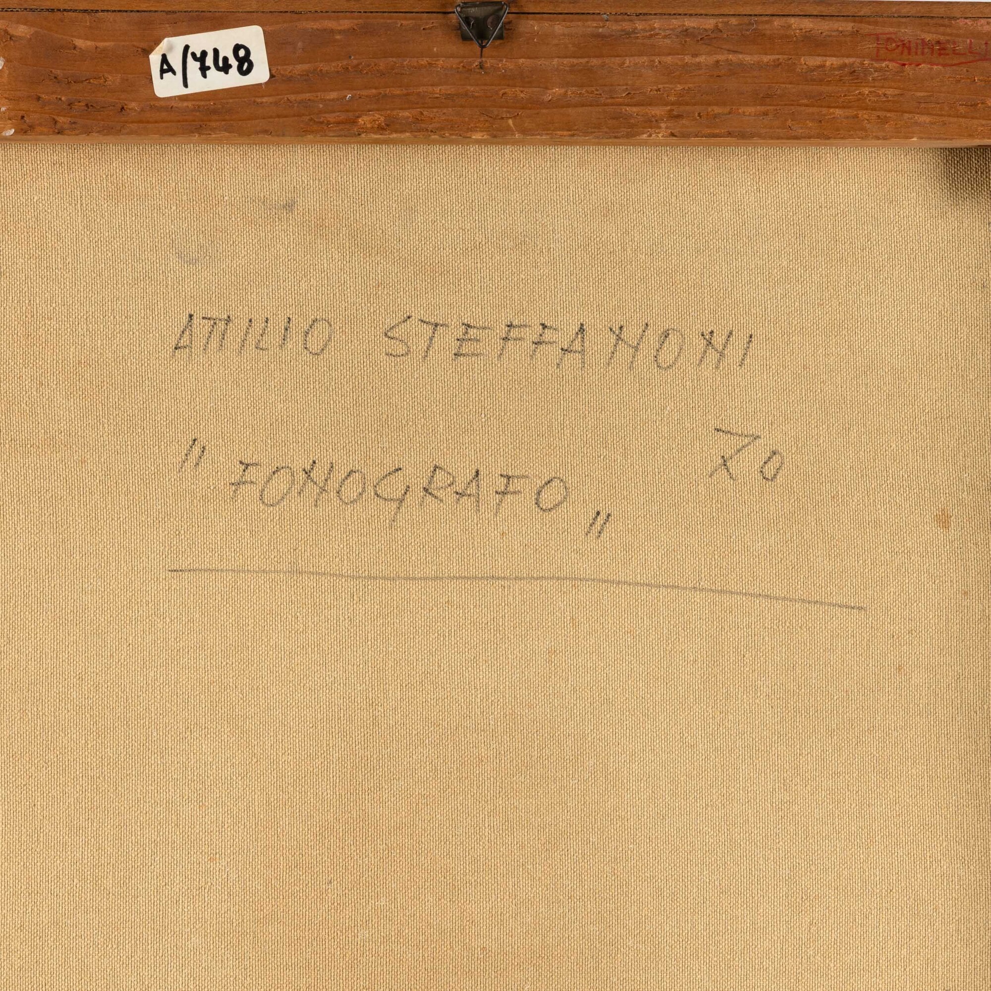 Attilio Steffanoni - Fonografo, olio su tela, 1970