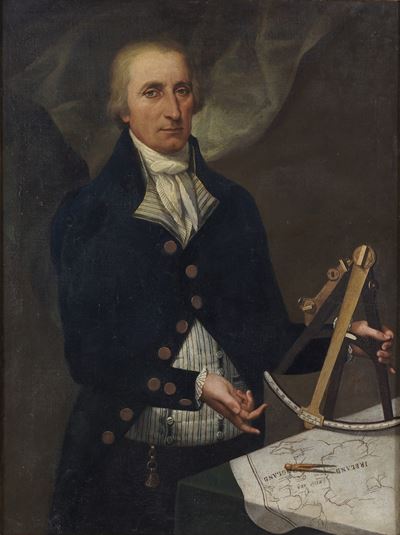 Scuola inglese del XVIII secolo, Ritratto di capitano, olio su tela