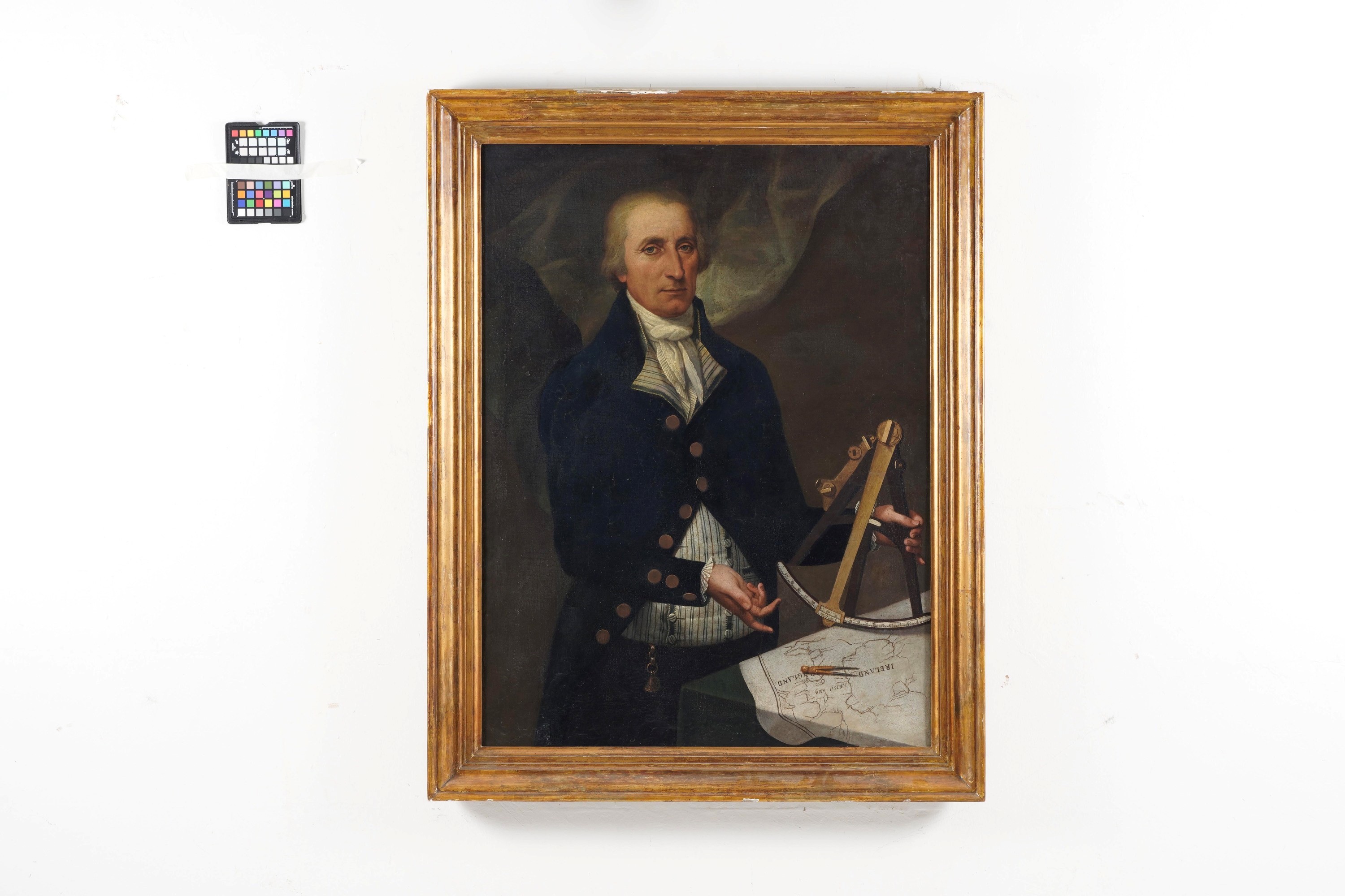 Scuola inglese del XVIII secolo, Ritratto di capitano, olio su tela