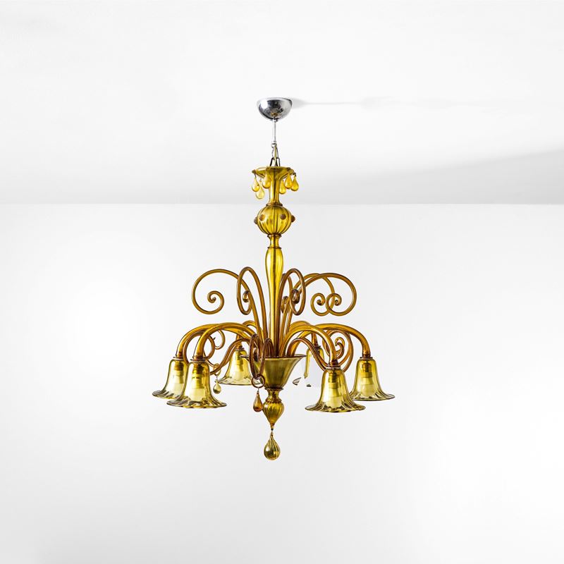 Vittorio Zecchin : Lampada a sospensione  - Asta Design Lab - Cambi Casa d'Aste