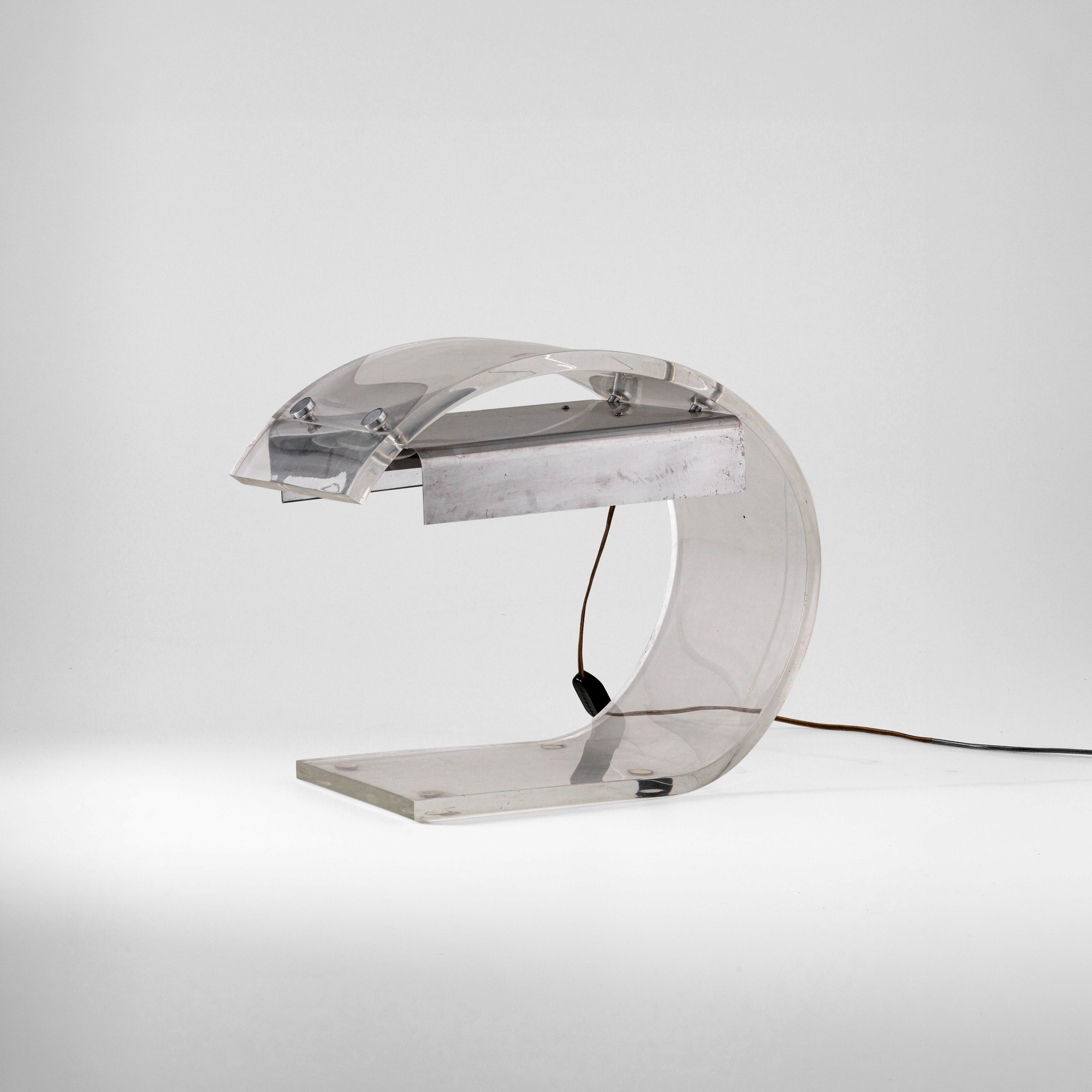 Michel Bankowsky - Lampada da tavolo in plexiglas e metallo cromato