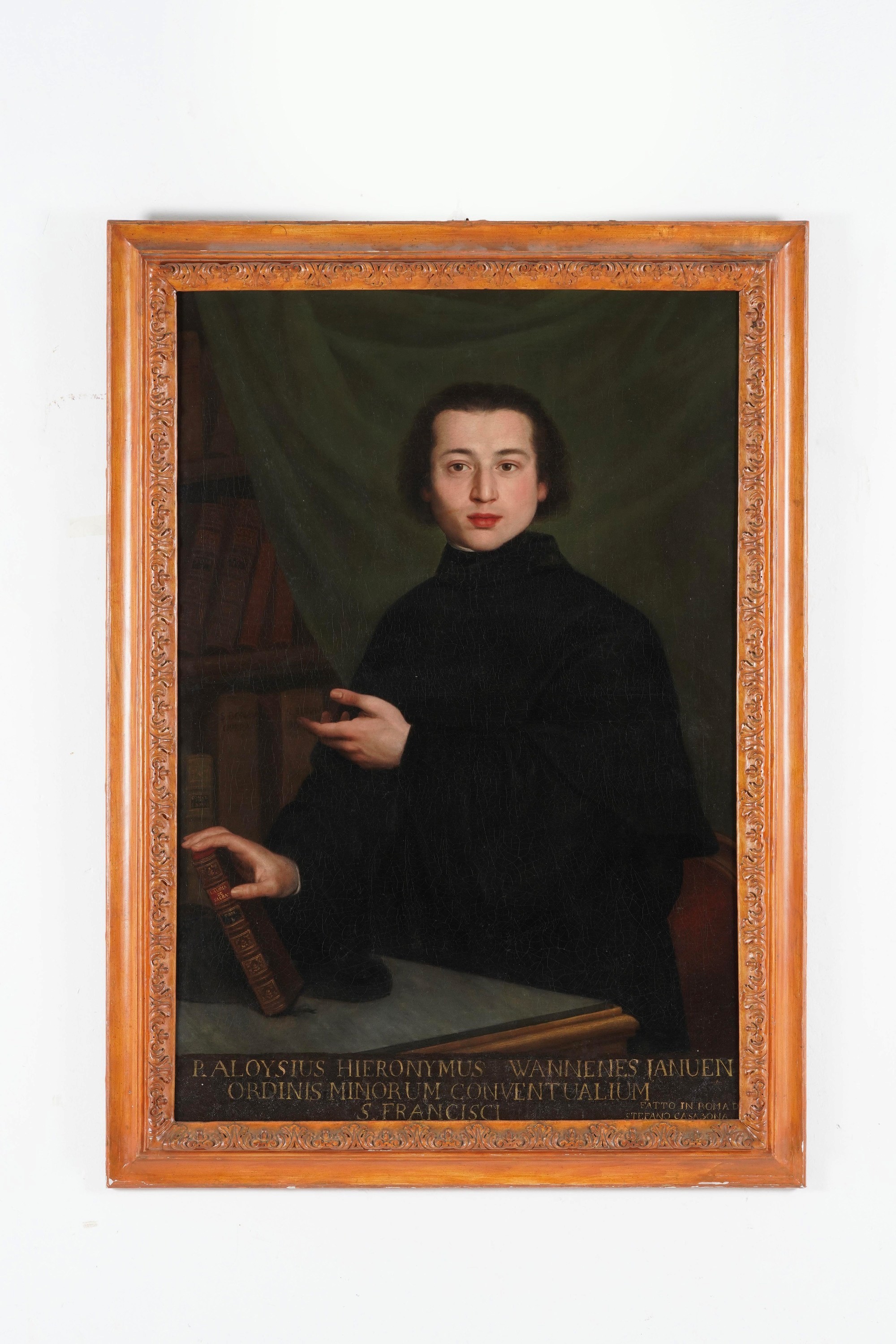 Stefano Casabona (attivo Genova 1791 – Roma 1808) - Ritratto di p. Aloisio Geronimo Wannenes, oli...