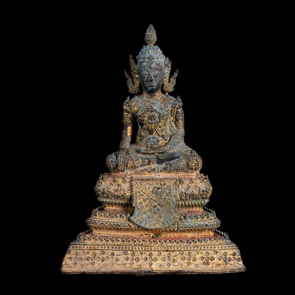 Figura di Buddha Sakyamuni in bronzo, Tibet, XIX secolo