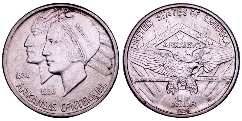 USA. CENTENARIO ARKANSAS. Half Dollar 1936. San Francisco.  - Auction Numismatics - Cambi Casa d'Aste