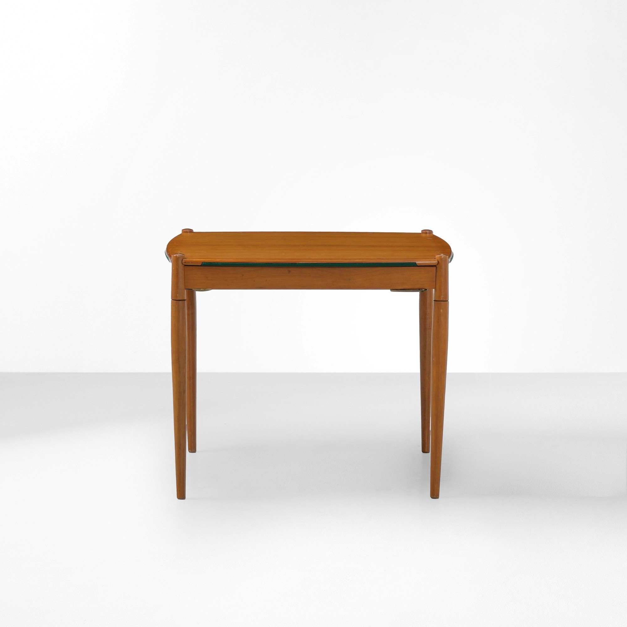 Gio Ponti - Tavolo da gioco in legno con piano in panno e posaceneri estraibili